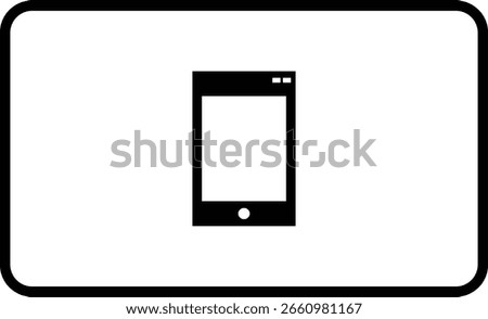 Minimalist outline of a tablet device in portrait orientation. Perfect for app UI, responsive design, and digital layouts.