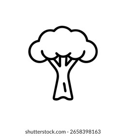 Esquema minimalista de un árbol con un icono de tronco de dosel redondeado simple