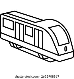 Contorno minimalista de um metrô subterrâneo em estilo de linha fina