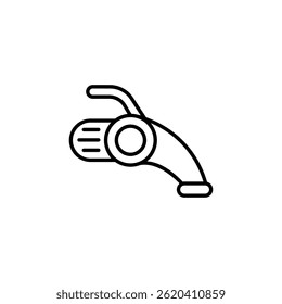 Minimalist outline vector illustration of a leaf blower, garden tool concept
