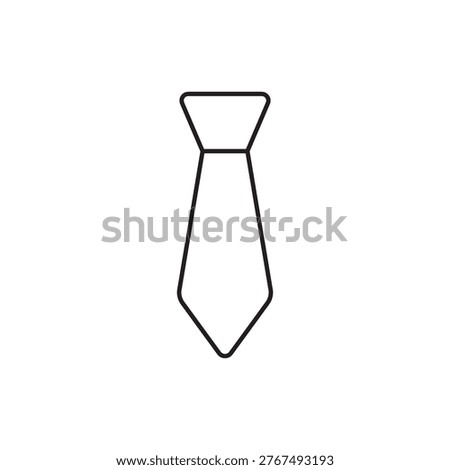 Minimalist outline vector of a necktie for professional business attire.