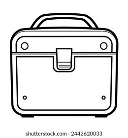 Minimalist outline vector of a stylish luggage bag.