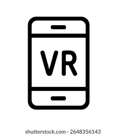 Minimalista Contorno de realidade virtual VR em Smartphone Ícone do aplicativo