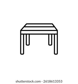 Minimalist Outlined Table Icon Against White Background Simple Vector Illustration