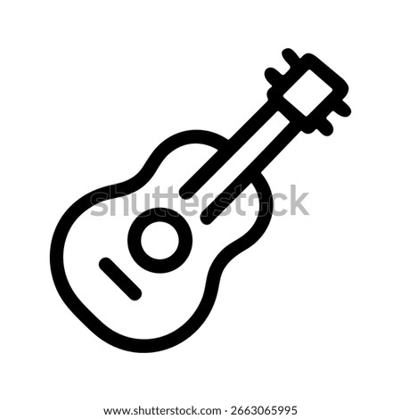 Minimalist Outlined Ukulele Stringed Instrument Black Icon Silhouette Illustration