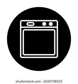 Ilustração minimalista de forno representando aparelhos de cozinha em design de cozinha moderna com sua arte de linha limpa simples para sites