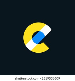 Minimalist Overlapping E Letter Logo | Colorful E Letter Typography Design