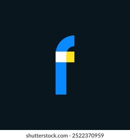 Logotipo minimalista de la letra F | Colorido diseño de tipografía de letra F