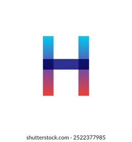 Minimalist Overlapping Gradient H Letter Logo | Colorful H Letter Typography Design