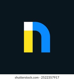 Minimalist Overlapping N Letter Logo | Colorful N Letter Typography Design