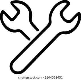 Minimalist Overlapping Open-End Wrenches Illustration