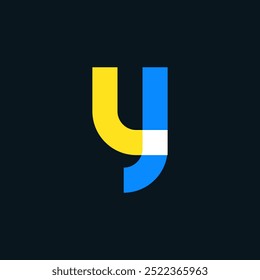 Minimalist Overlapping Y Letter Logo | Colorful Y Letter Typography Design