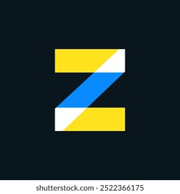 Logotipo de letra Z superpuesta minimalista | Colorido diseño de tipografía de letra Z