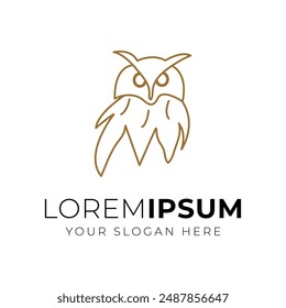 Minimalist Owl bird logo design Vector. Owl Illustration