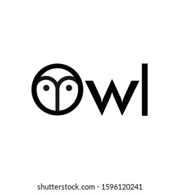 Minimalist Owl Head Logo Icon 