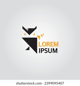 minimalist owl logo design shape