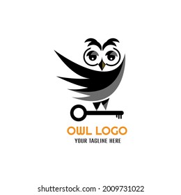 Logotipo de búho minimalista, adecuado para muchas orientaciones empresariales creativas.