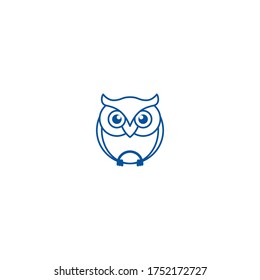 minimalist owl logo vector design