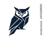 Minimalist owl vector mascot, perfect for logo