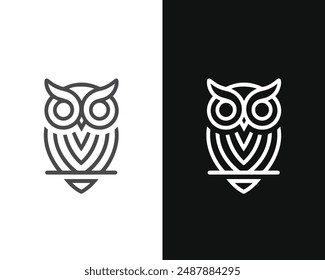 minimalist owl vector mascot, perfect for logos and icons. This sleek, modern design embodies wisdom and simplicity, ideal for branding, digital media, and print.