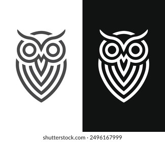 minimalist owl vector mascot, perfect for logos and icons. This sleek, modern design embodies wisdom and simplicity, ideal for branding, digital media, and print.