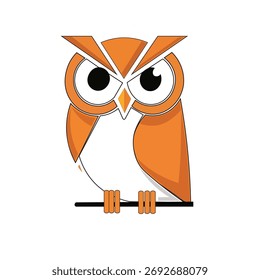 Minimalist owl vector mascot, perfect for logo