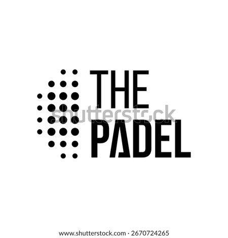 Minimalist padel logo with black dot pattern or racket holes.