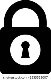 Minimalist Padlock Design for Secure Systems lock silhouette