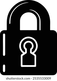 Minimalist Padlock Design for Secure Systems lock silhouette