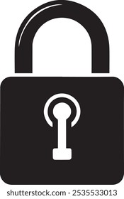 Minimalist Padlock Design for Secure Systems lock silhouette