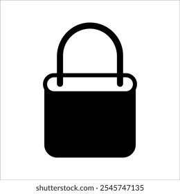 Minimalistisches Vorhängeschloss-Symbol im flachen Design, das Sicherheit und Schutz darstellt.