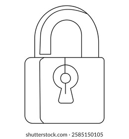 Minimalist Padlock Line Art Security  Protection