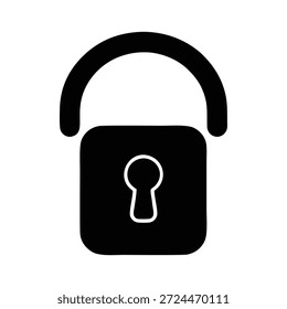 Icono de seguridad de contorno de candado minimalista
