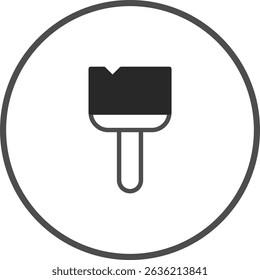 Minimalist Paint Brush Icon with Clean Lines and Modern Design Depicting Art