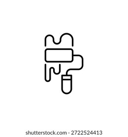 Ferramenta de rolo de tinta minimalista com contorno de líquido de gotejamento