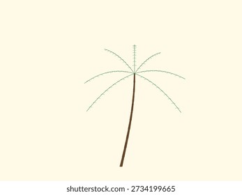 Diseño minimalista de la palmera con líneas elegantes y una estética moderna, aislado en un fondo beige limpio para el uso versátil