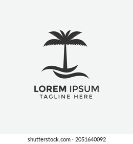 Minimalist Palm tree Logo design Template