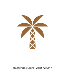 Diseño minimalista del logotipo de la palmera que representa la riqueza y la fuerza