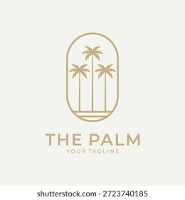 Diseño minimalista del logotipo de la palmera