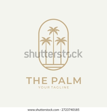 Minimalist palm tree logo design