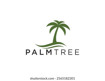 Minimalist palm tree logo template