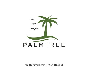 Minimalist palm tree logo template