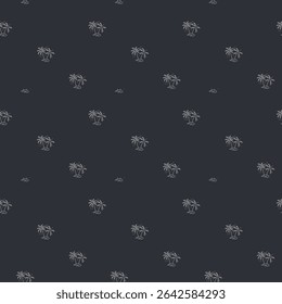 Minimalist Palm Trees on Island Icon Set  Tropical Vacation Vector