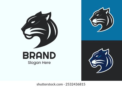 Minimalist Panther Head Logo Design For Company