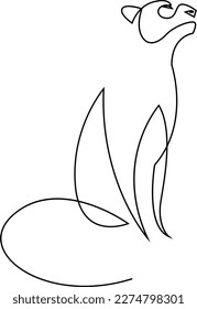 Minimalist panther line art logo. Vector illustration. svg