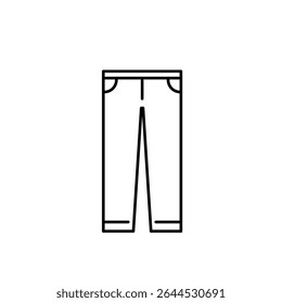 Minimalist pants line art. Simple and clean outline. Icon design in monochrome colours. For mock up clothing line, fashion design, fashion business. Vector illustration
