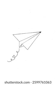 Minimalist Paper Airplane Drawing for Creative Designs and DIY Art Projects