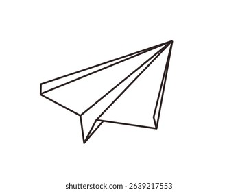 Minimalist Paper Airplane with Upturned Wings.