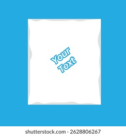Minimalist paper design template with editable typography.
White sheets of note paper and your text on a blue background.
Realistic paper mockup with customizable text area.