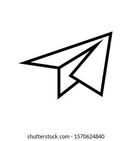 Minimalist Paper Plane Outline Icon Vector